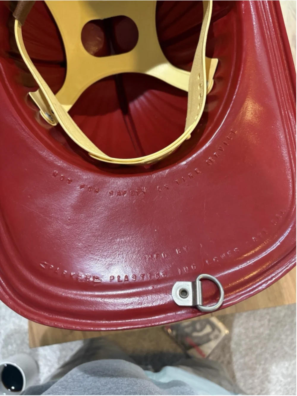 Vintage FIREMAN FUND HELMET Parker Plastics Inc. Lower Lake CA